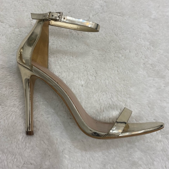 Gold Metallic Strappy Heels - Picture 2 of 6